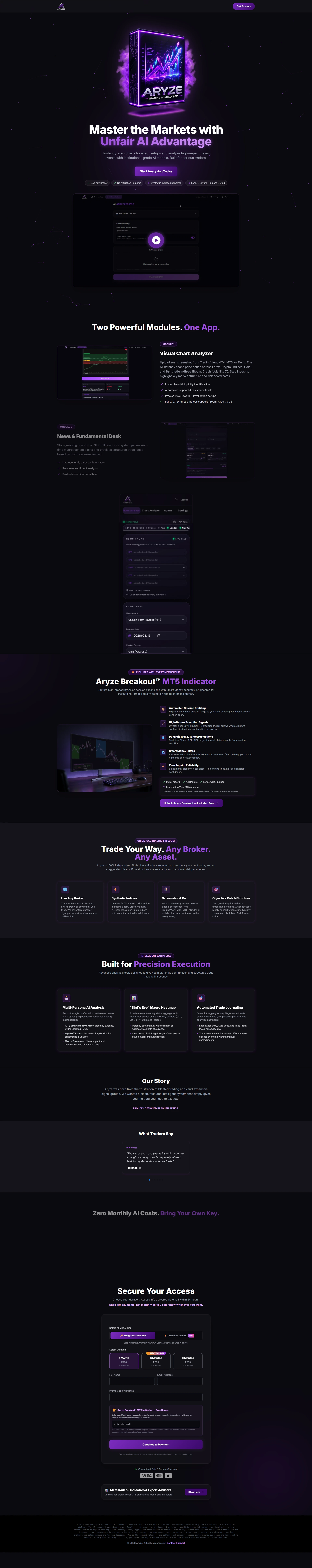 Aryze Landing Page