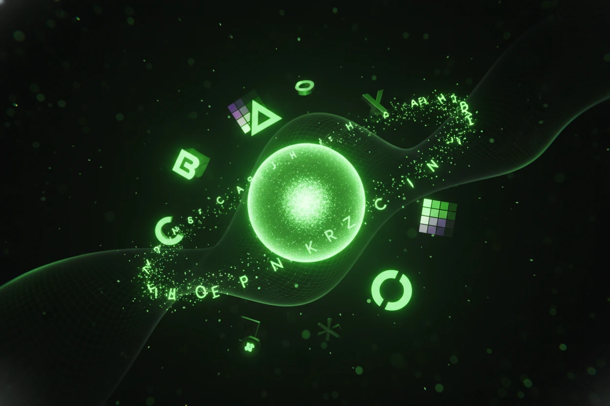 Floating Design Assets and Letters